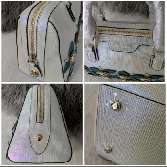 Henri Bendel West 57th Barrel Satchel Iridescent White NEW with Tags - Picture 4 of 8